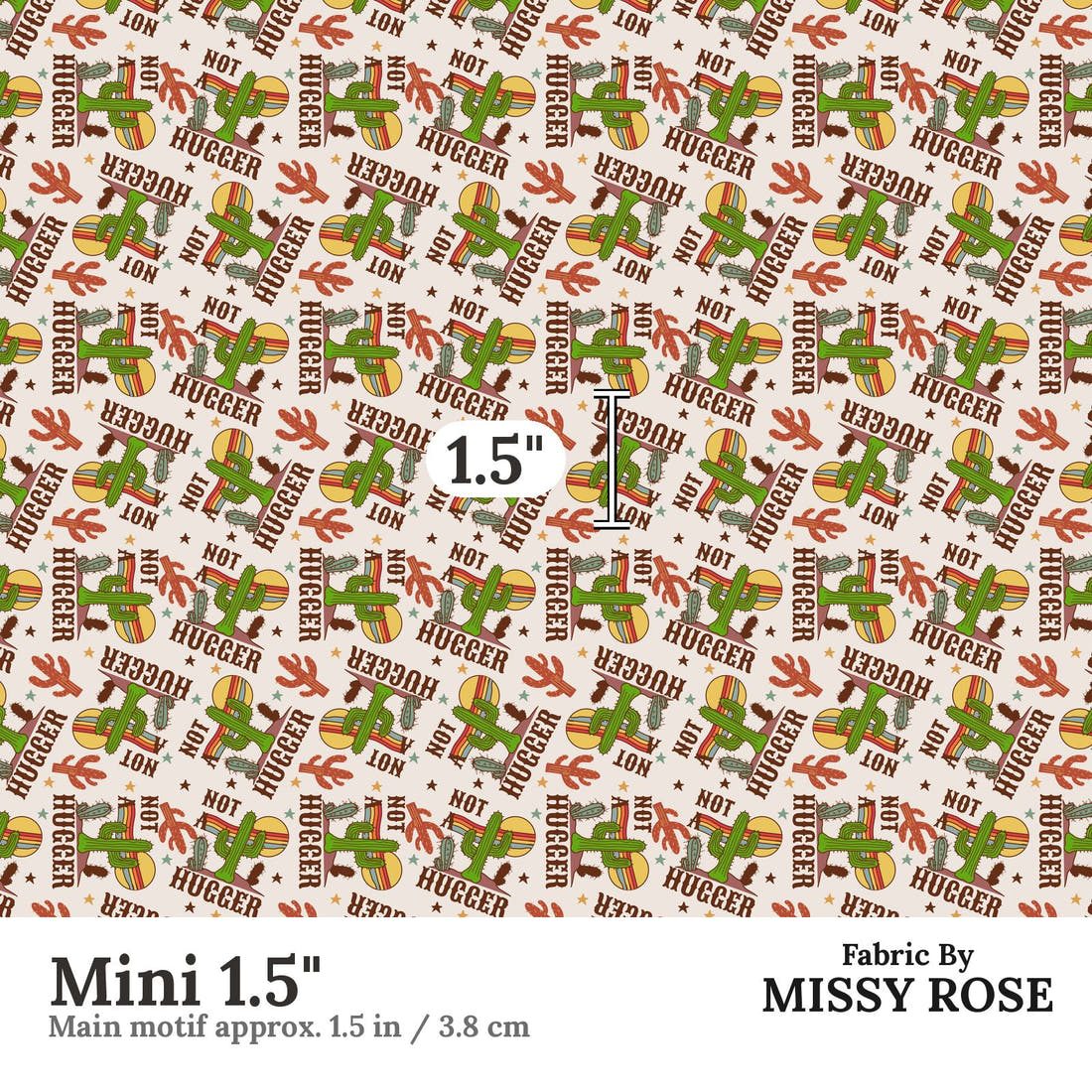 Profanity Fabric 321 Mini 1.5 inch print scale guide | Fabric by Missy Rose