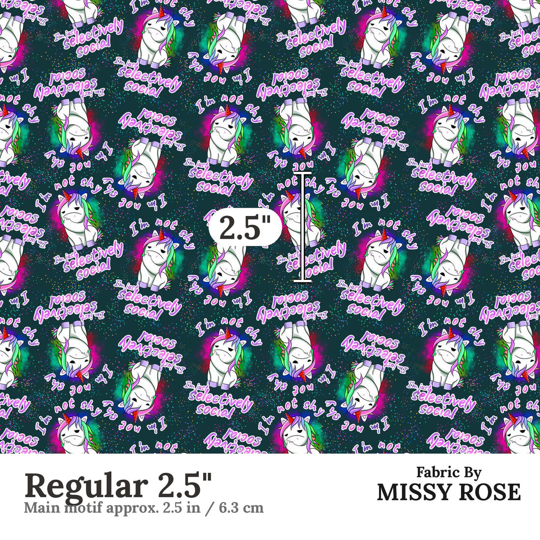 Profanity Fabric 324 Regular 2.5 inch print scale guide | Fabric by Missy Rose