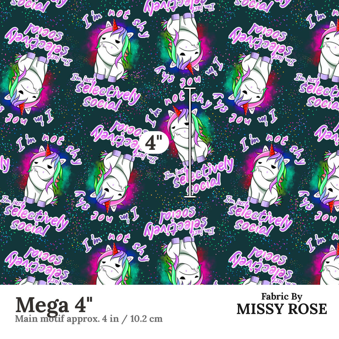Profanity Fabric 324 Mega 4 inch print scale guide | Fabric by Missy Rose