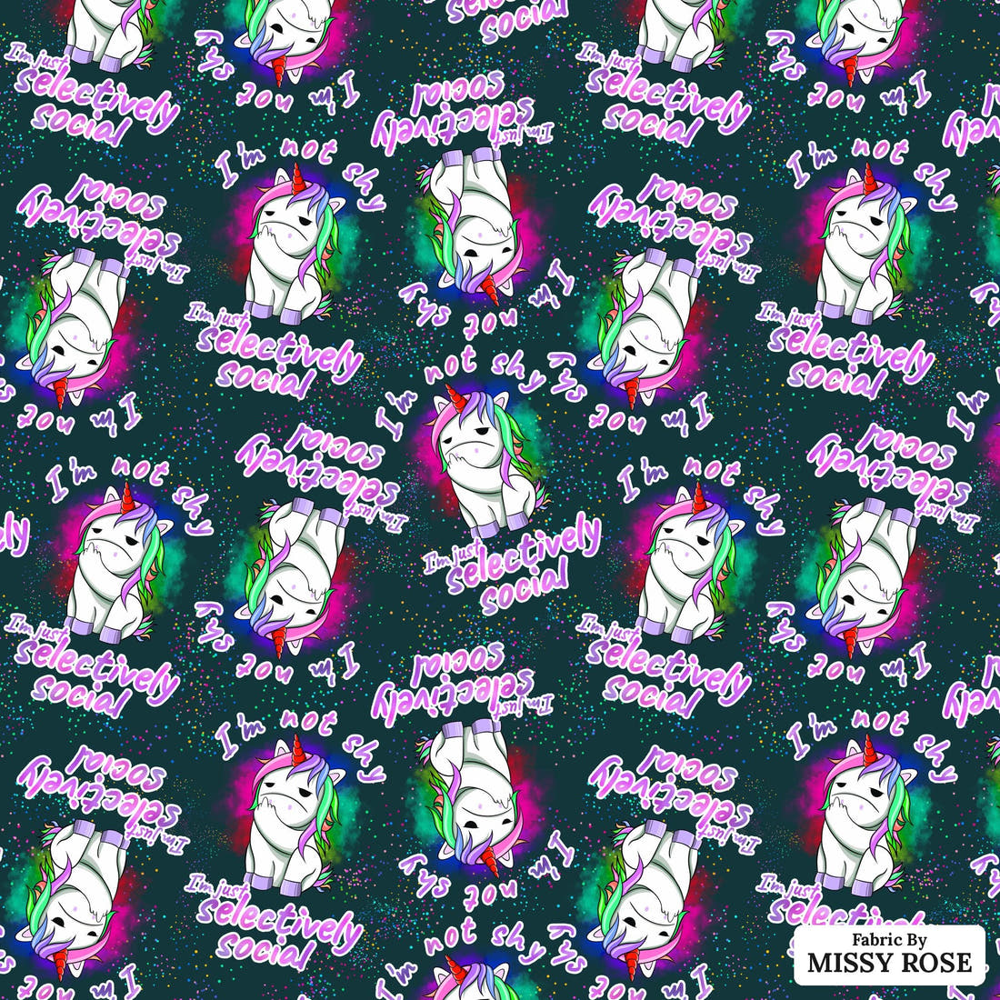 Profanity Fabric 324 - flat view of the print, zoom in for detail | Fabric by Missy Rose