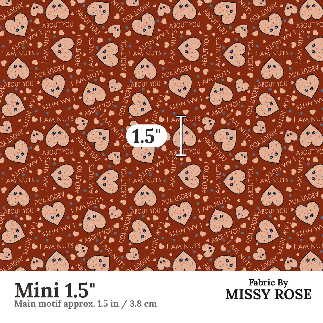 Profanity Fabric 325 Mini 1.5 inch print scale guide | Fabric by Missy Rose