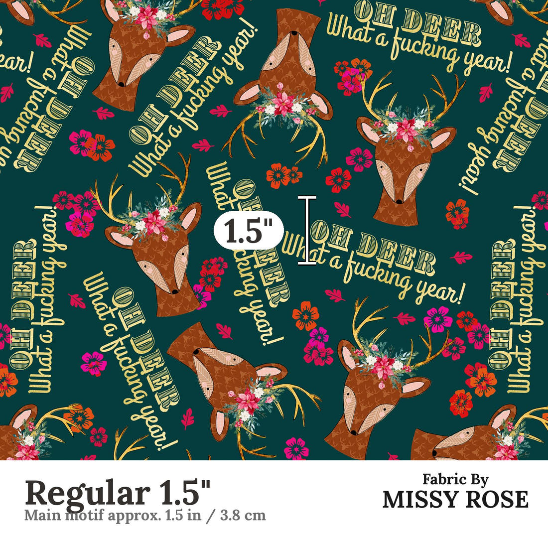 Profanity Fabric 327 Regular 1.5 inch print scale guide | Fabric by Missy Rose