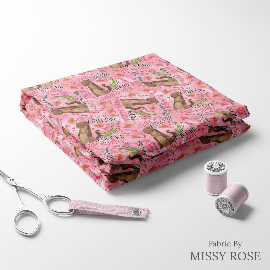 Profanity Fabric 328 folded fabric stack with matching thread - pre-order fabric Australia | Fabric by Missy Rose