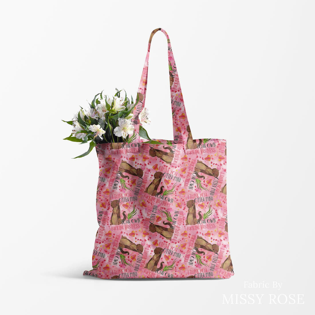 Profanity Fabric 328 made up as a tote bag - see how the print looks made up | Fabric by Missy Rose