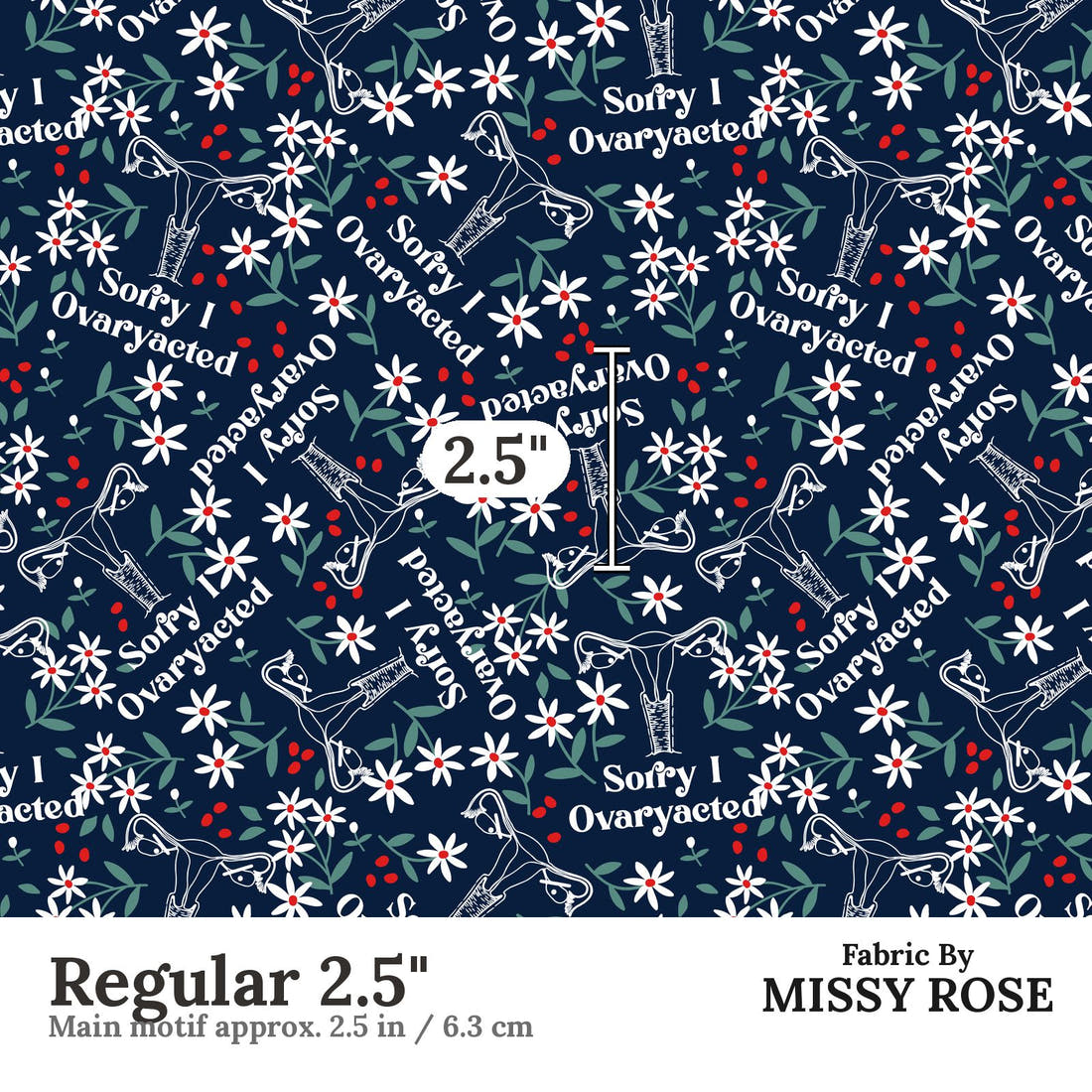 Profanity Fabric 329 Regular 2.5 inch print scale guide | Fabric by Missy Rose