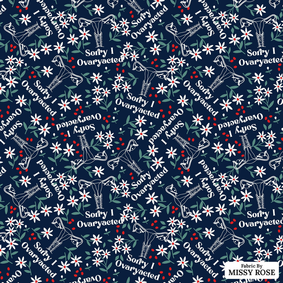 Profanity Fabric 329 - flat view of the print, zoom in for detail | Fabric by Missy Rose