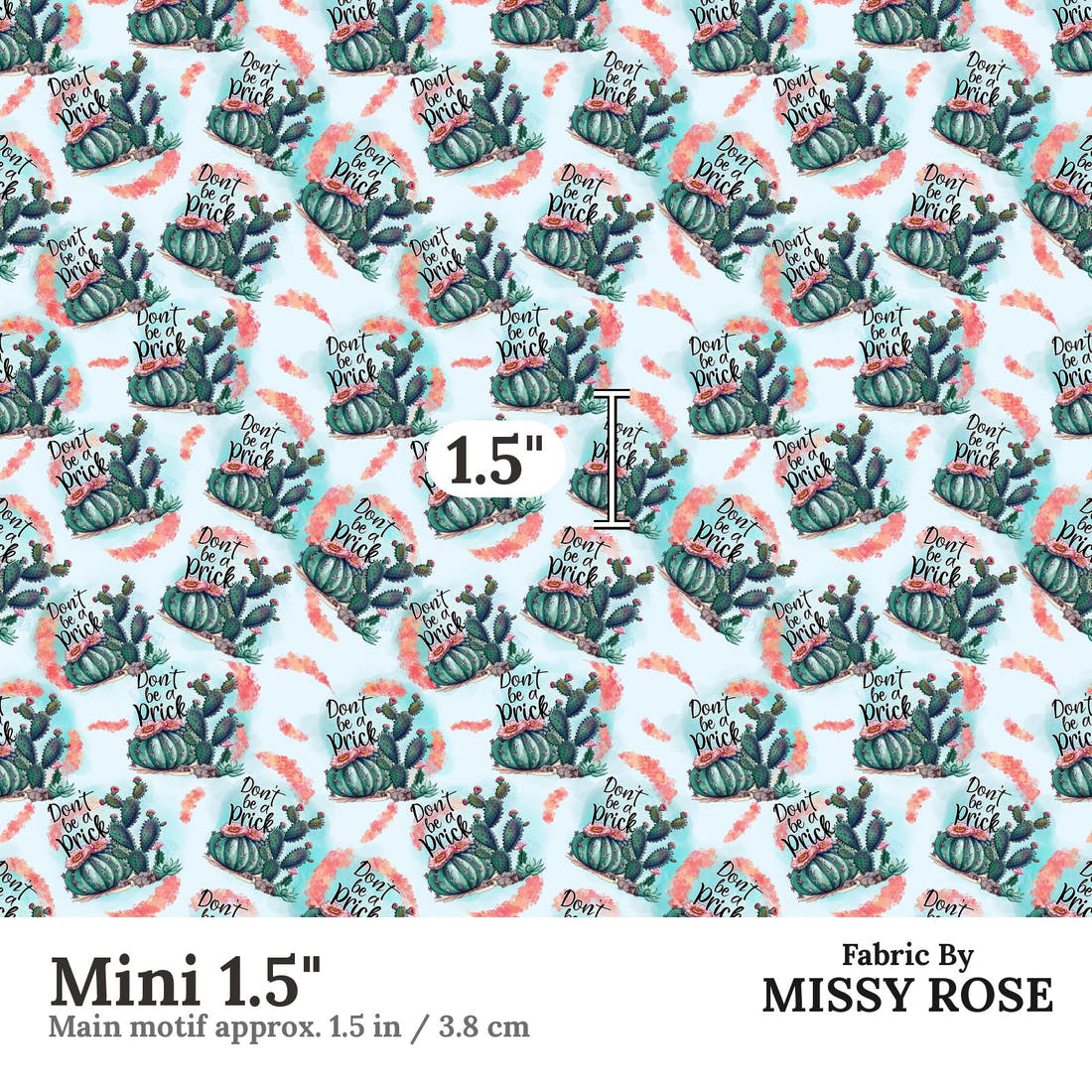 Profanity Fabric 33 Mini 1.5 inch print scale guide | Fabric by Missy Rose