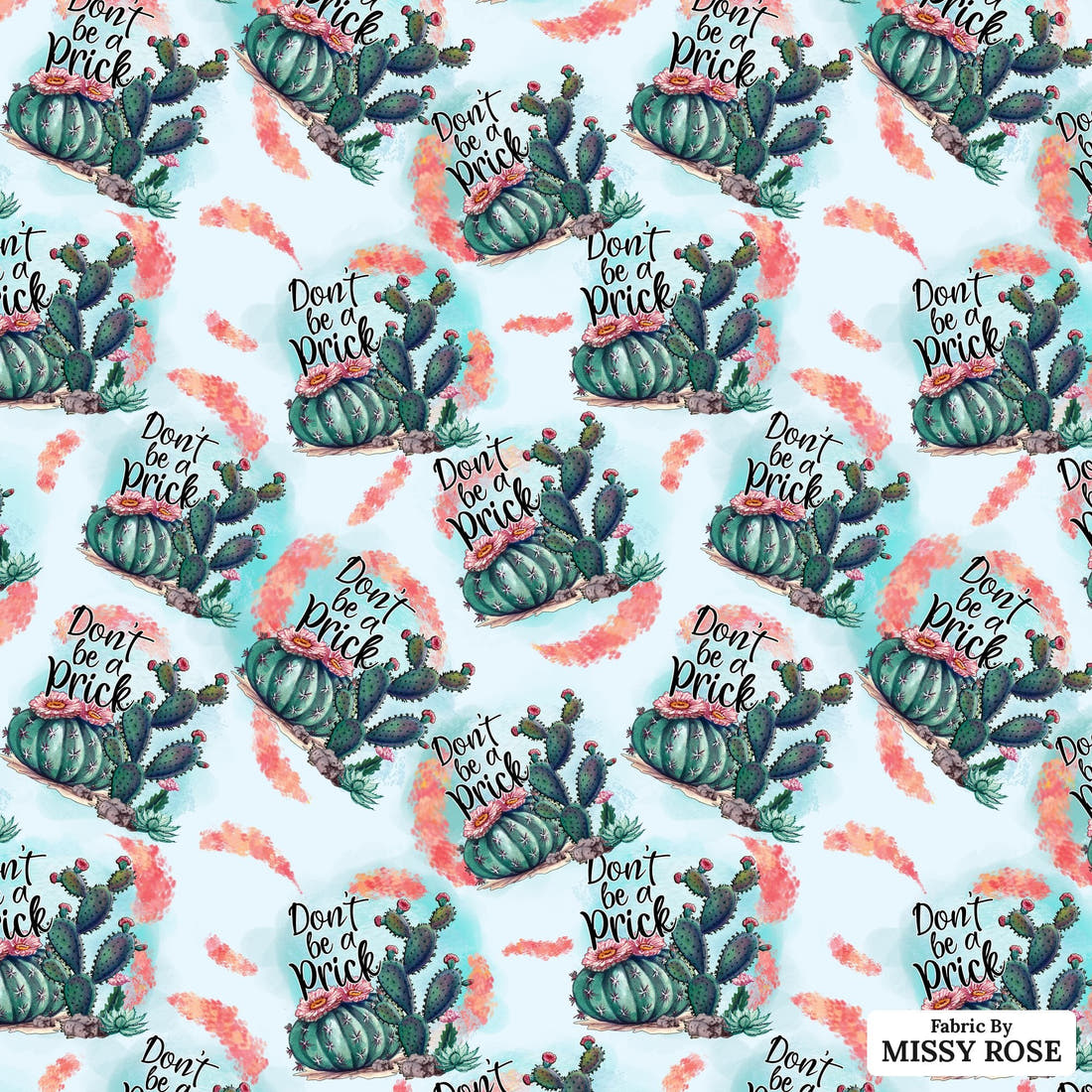 Profanity Fabric 33 - flat view of the print, zoom in for detail | Fabric by Missy Rose