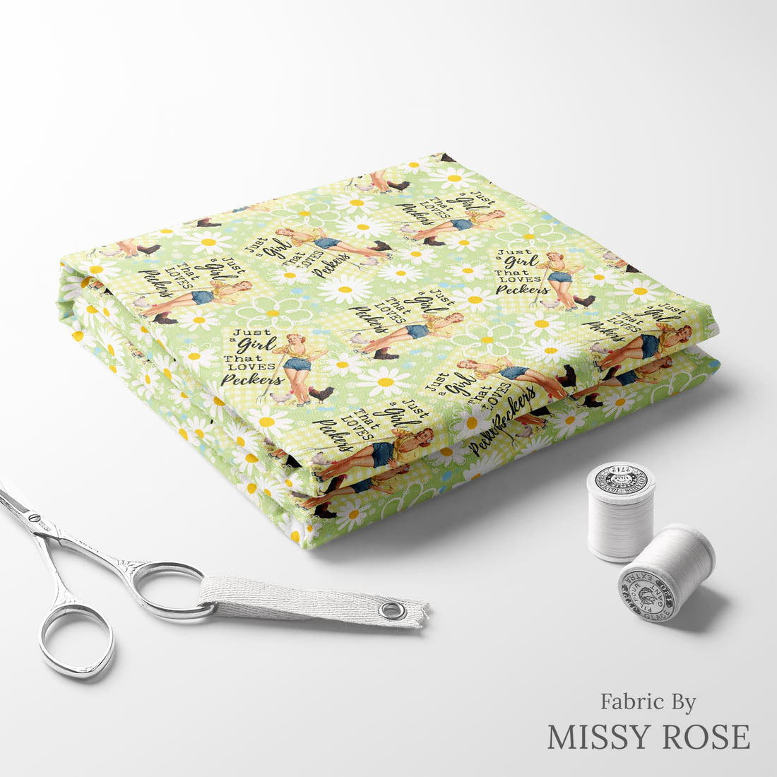 Profanity Fabric 330 folded fabric stack with matching thread - pre-order fabric Australia | Fabric by Missy Rose