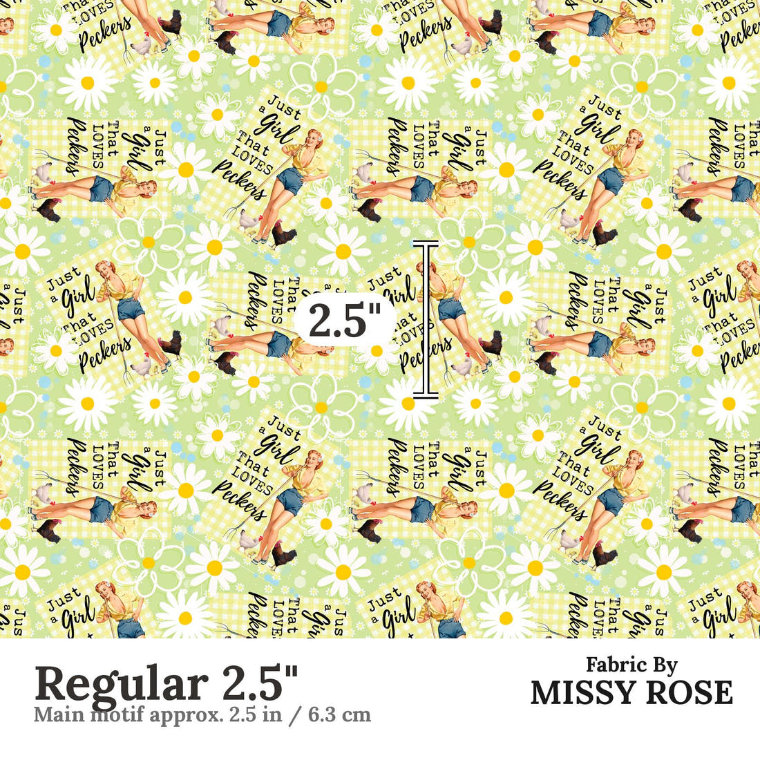 Profanity Fabric 330 Regular 2.5 inch print scale guide | Fabric by Missy Rose