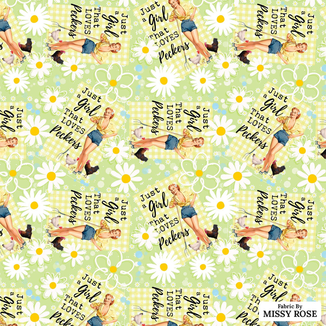 Profanity Fabric 330 - flat view of the print, zoom in for detail | Fabric by Missy Rose