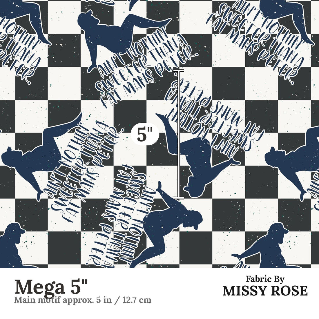 Profanity Fabric 334 Mega 5 inch print scale guide | Fabric by Missy Rose