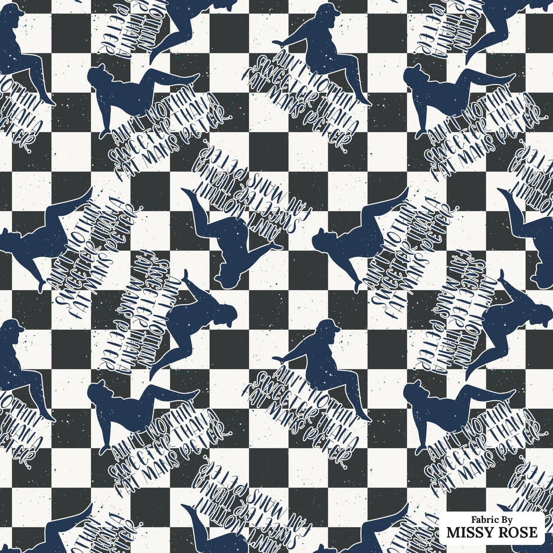 Profanity Fabric 334 - flat view of the print, zoom in for detail | Fabric by Missy Rose