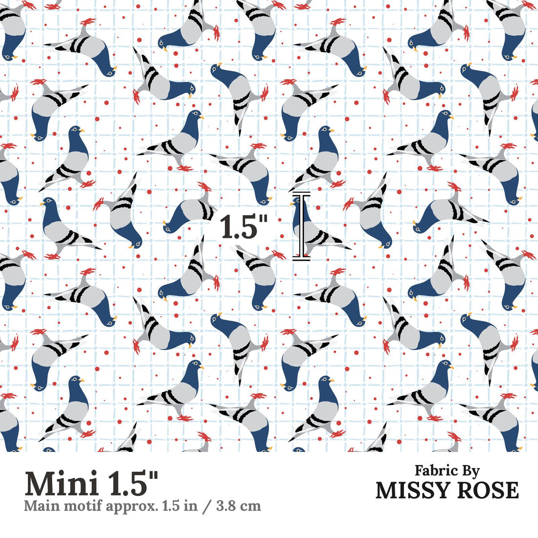 Profanity Fabric 335 Mini 1.5 inch print scale guide | Fabric by Missy Rose