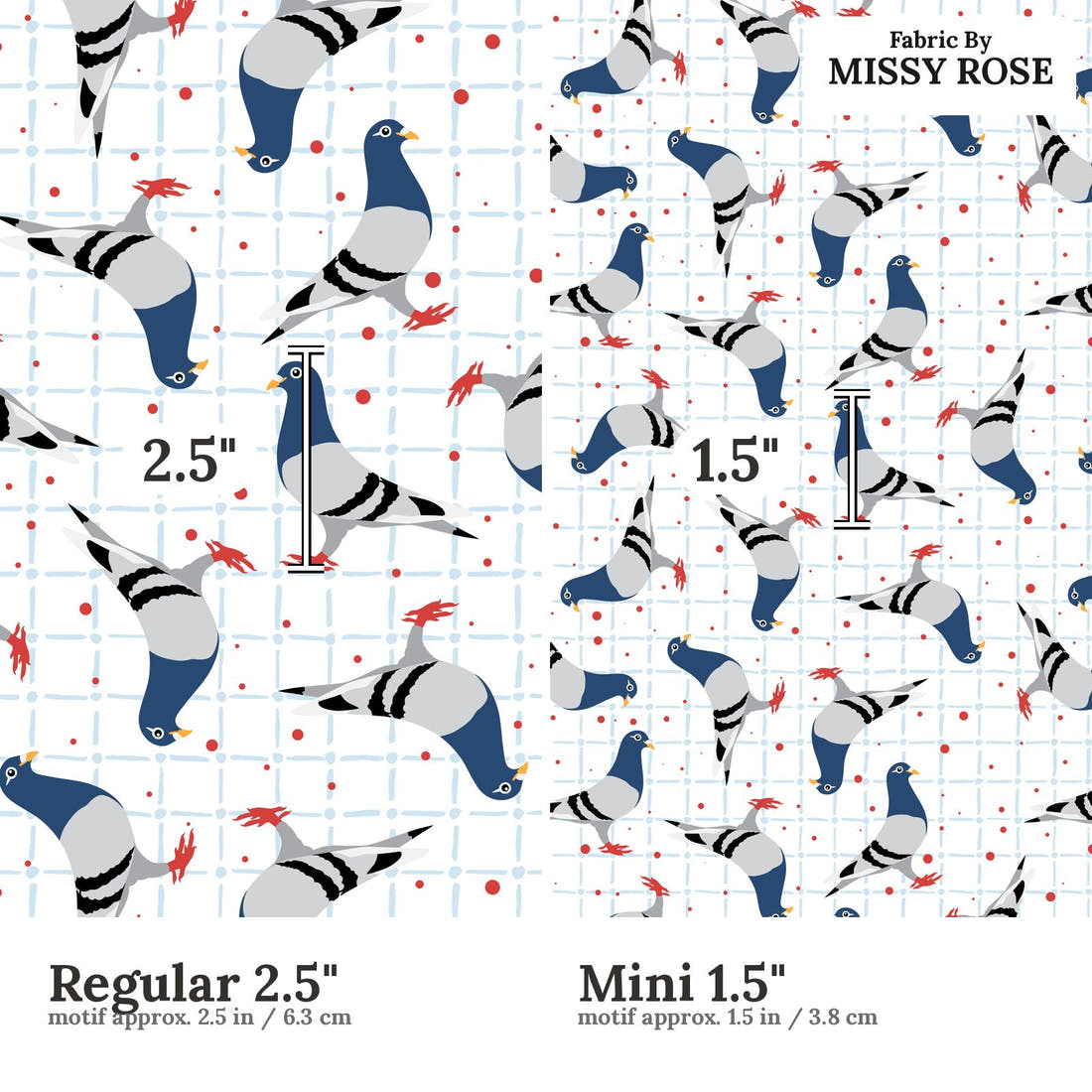 Profanity Fabric 335 Regular 2.5 inch vs Mini 1.5 inch print scale side by side | Fabric by Missy Rose