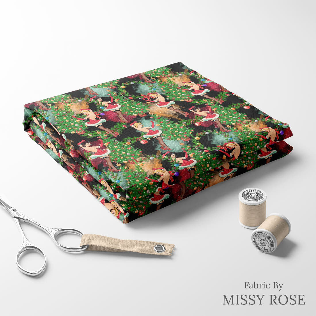 Profanity Fabric 336 folded fabric stack with matching thread - pre-order fabric Australia | Fabric by Missy Rose