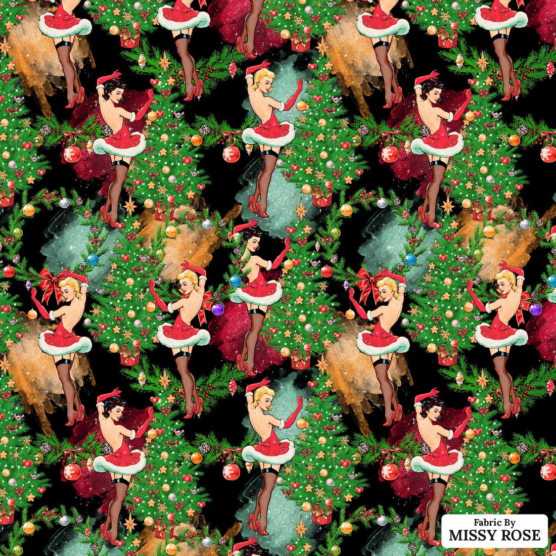 Profanity Fabric 336 - flat view of the print, zoom in for detail | Fabric by Missy Rose