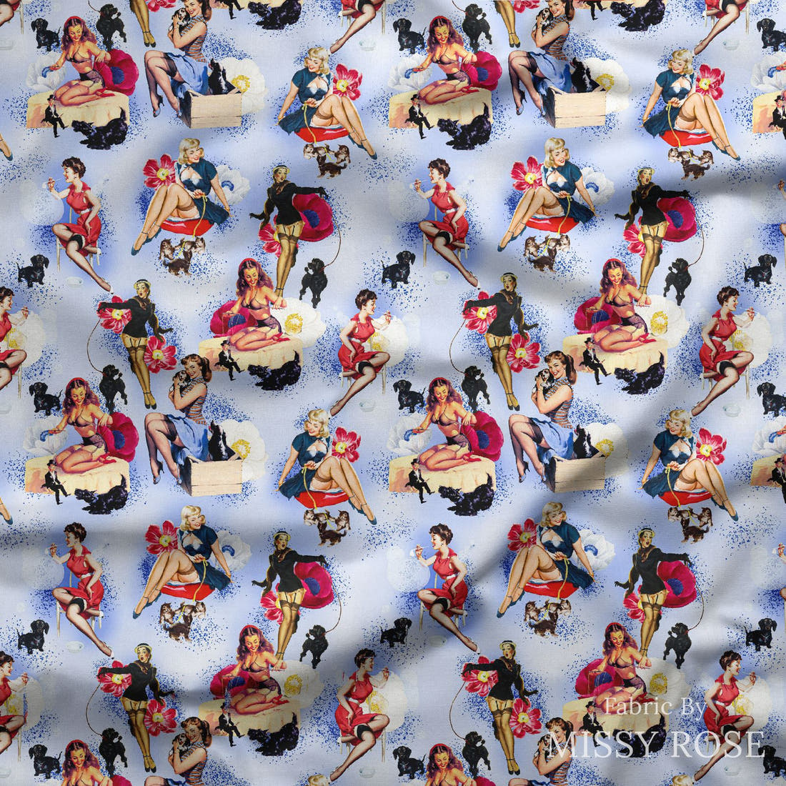 Profanity Fabric 338 draped fabric mockup - custom printed fabric by the metre | Fabric by Missy Rose