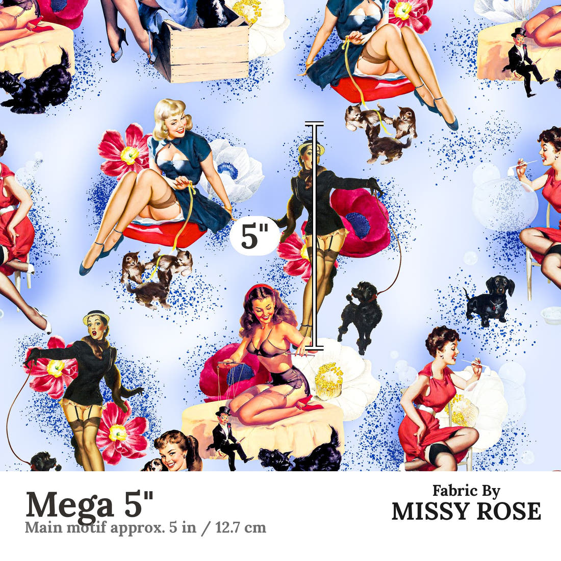 Profanity Fabric 338 Mega 5 inch print scale guide | Fabric by Missy Rose