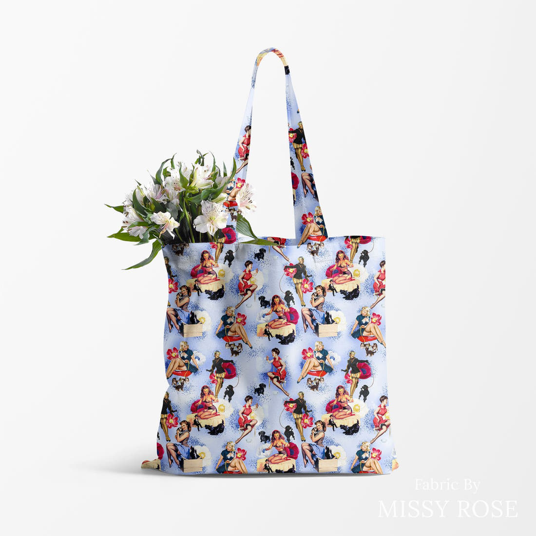 Profanity Fabric 338 made up as a tote bag - see how the print looks made up | Fabric by Missy Rose
