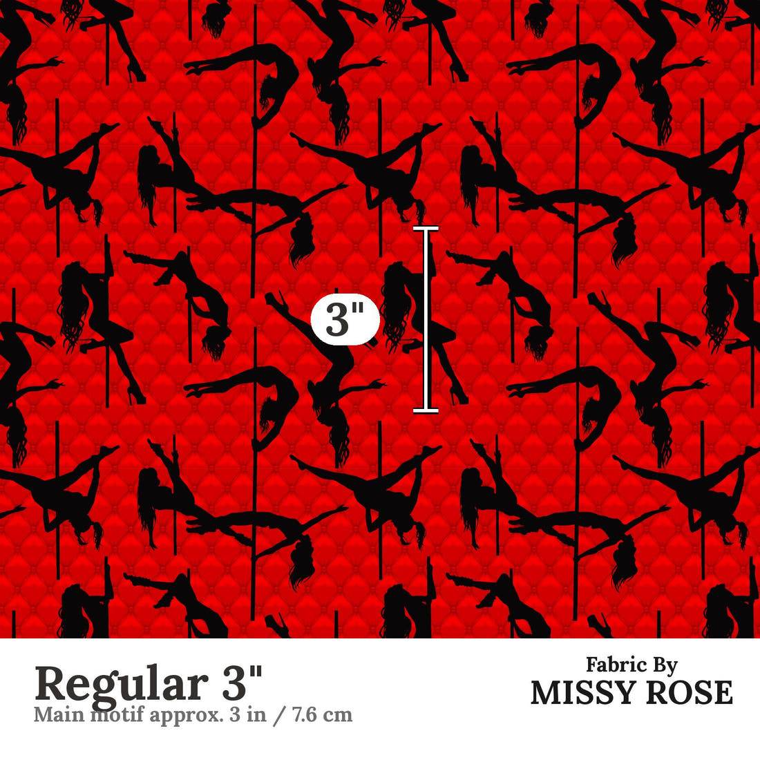Profanity Fabric 341 Regular 3 inch print scale guide | Fabric by Missy Rose