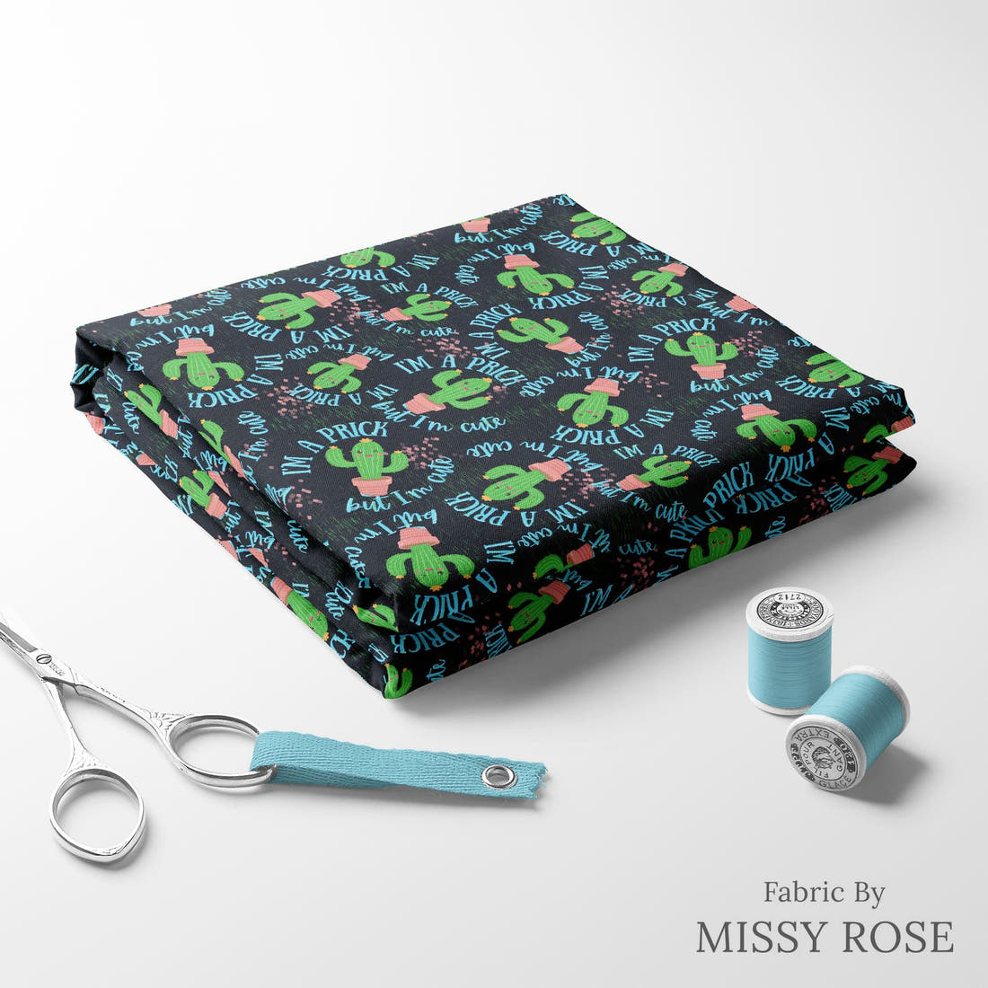 Profanity Fabric 343 folded fabric stack with matching thread - pre-order fabric Australia | Fabric by Missy Rose