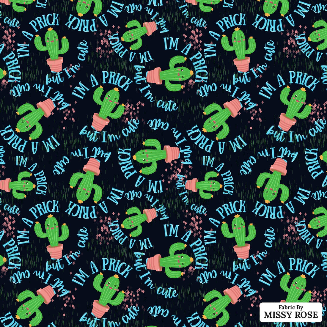 Profanity Fabric 343 - flat view of the print, zoom in for detail | Fabric by Missy Rose