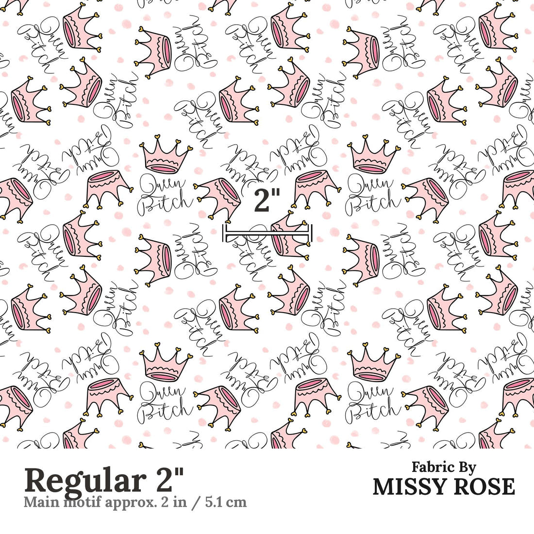 Profanity Fabric 345 Regular 2 inch print scale guide | Fabric by Missy Rose