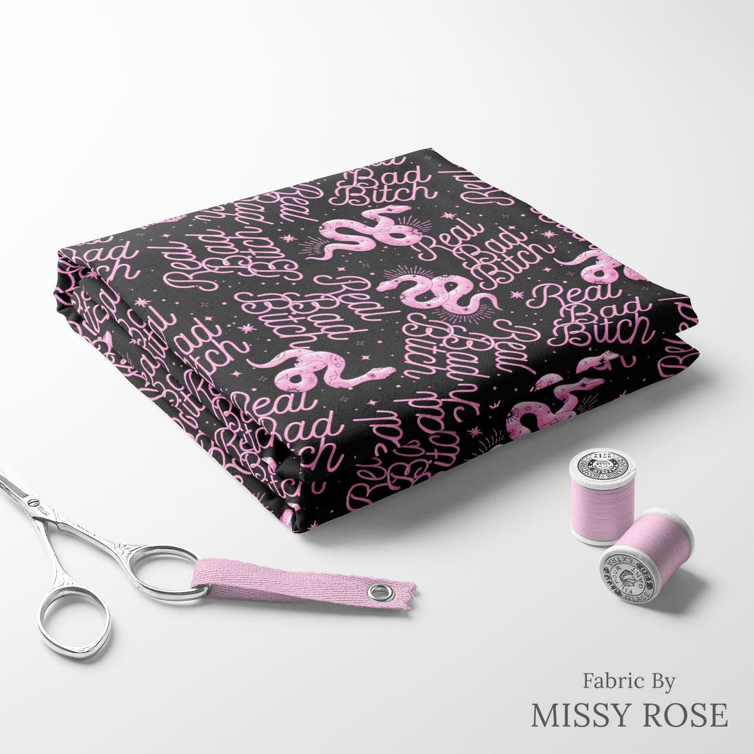 Profanity Fabric 347 folded fabric stack with matching thread - pre-order fabric Australia | Fabric by Missy Rose