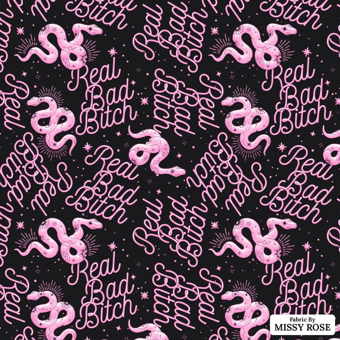 Profanity Fabric 347 - flat view of the print, zoom in for detail | Fabric by Missy Rose