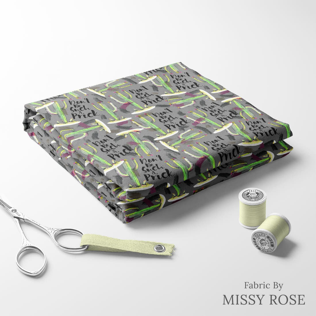 Profanity Fabric 35 folded fabric stack with matching thread - pre-order fabric Australia | Fabric by Missy Rose