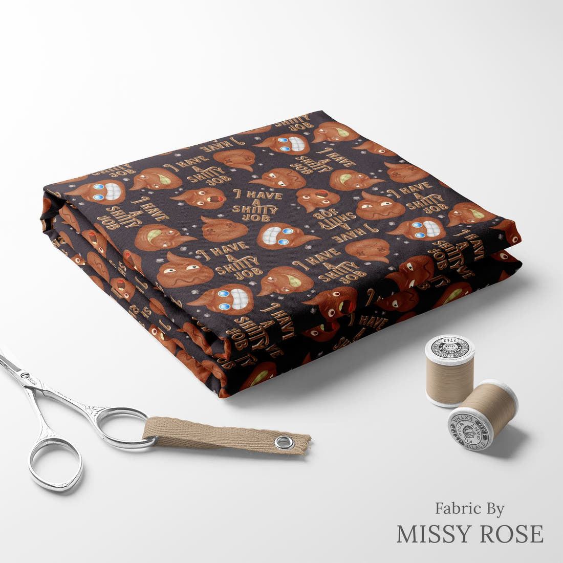 Profanity Fabric 350 folded fabric stack with matching thread - pre-order fabric Australia | Fabric by Missy Rose