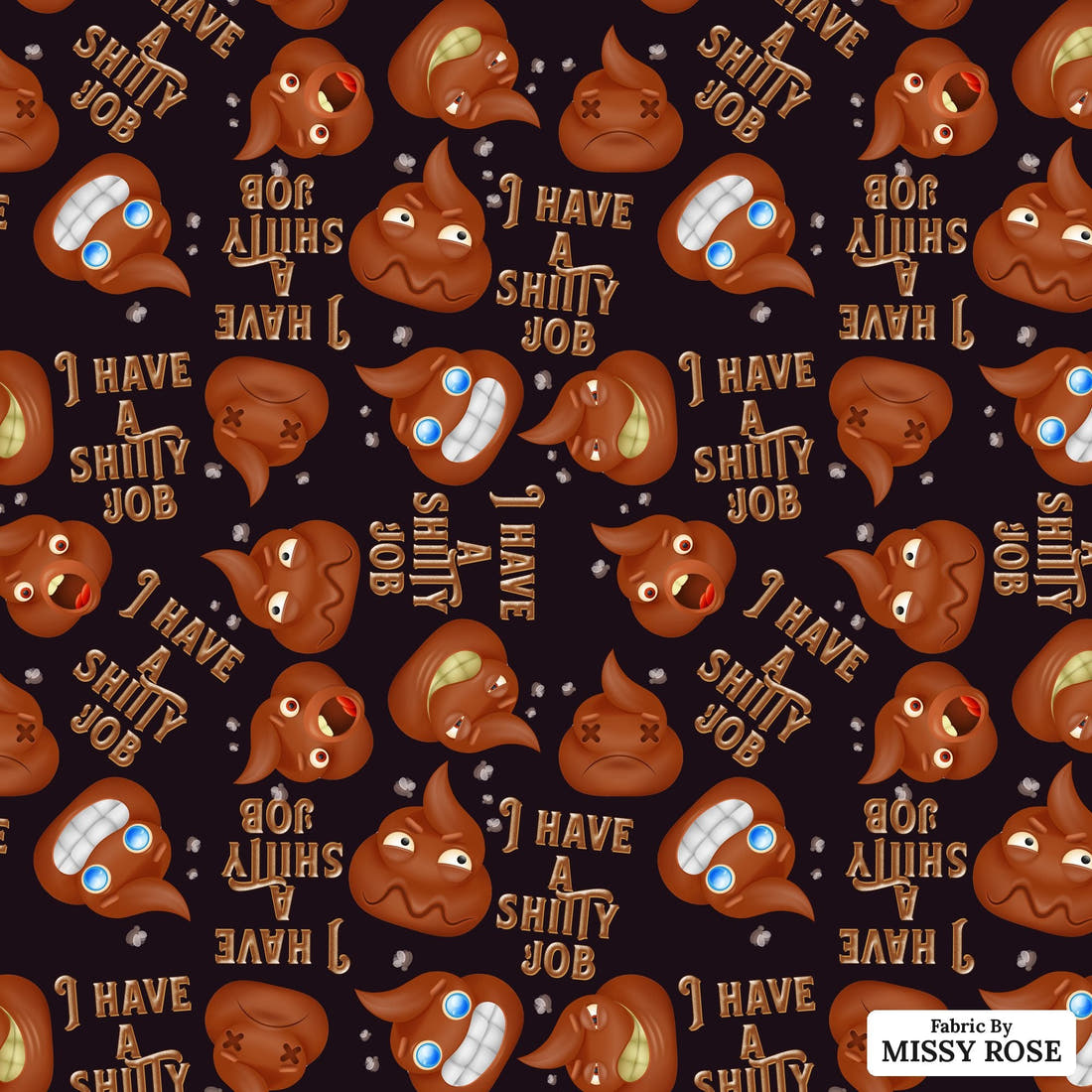Profanity Fabric 350 - flat view of the print, zoom in for detail | Fabric by Missy Rose