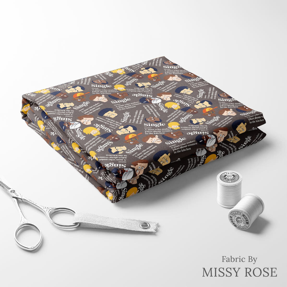 Profanity Fabric 358 folded fabric stack with matching thread - pre-order fabric Australia | Fabric by Missy Rose