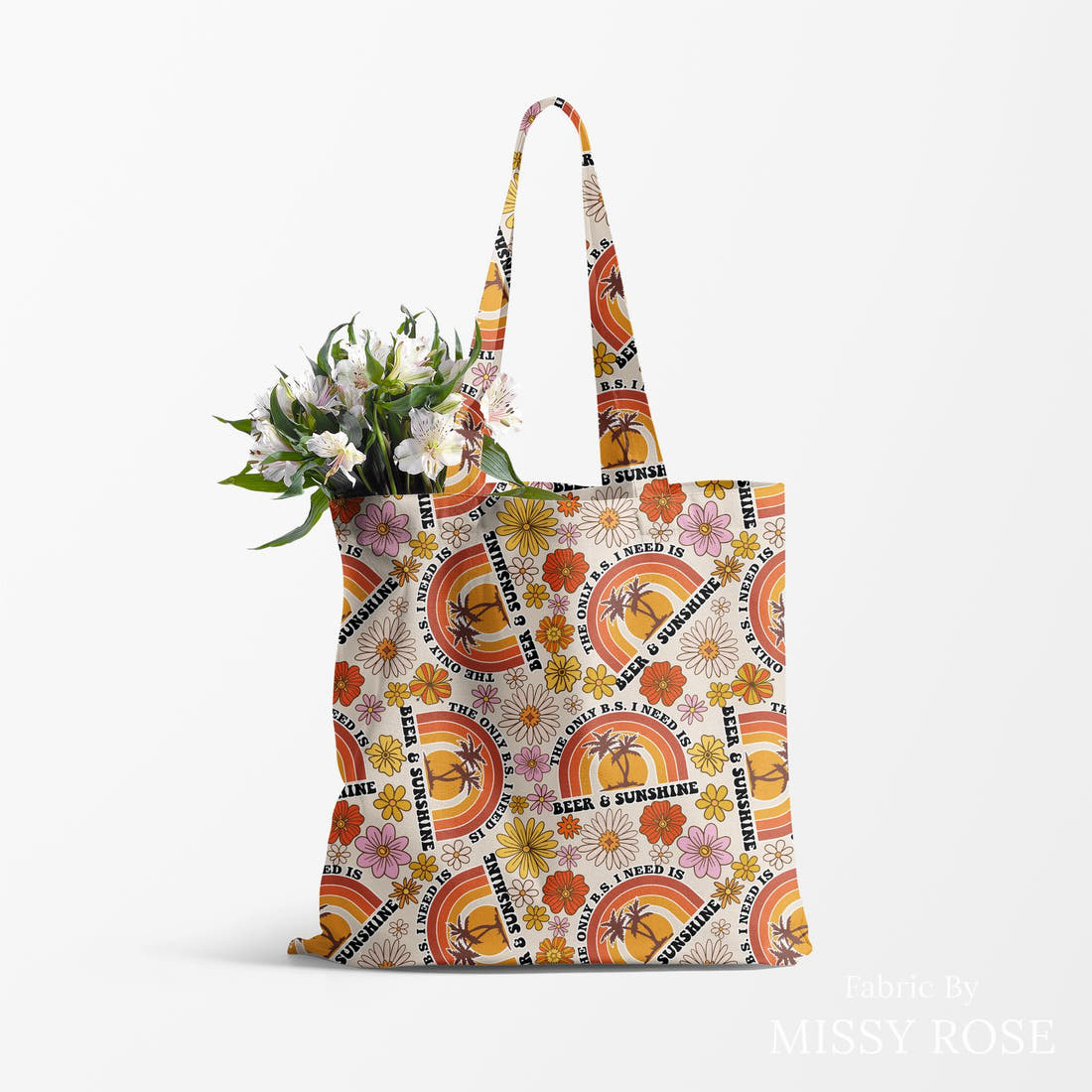 Profanity Fabric 361 made up as a tote bag - see how the print looks made up | Fabric by Missy Rose