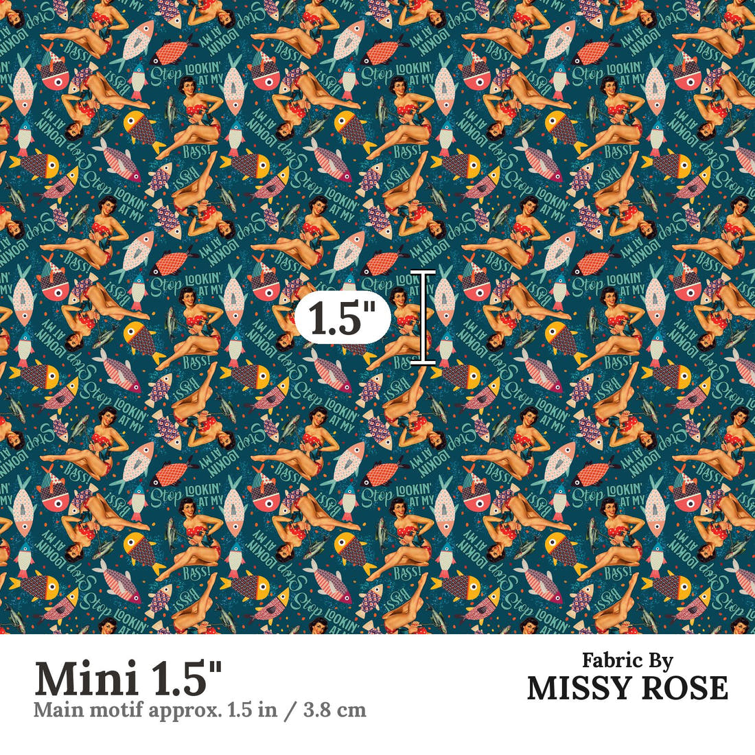 Profanity Fabric 363 Mini 1.5 inch print scale guide | Fabric by Missy Rose