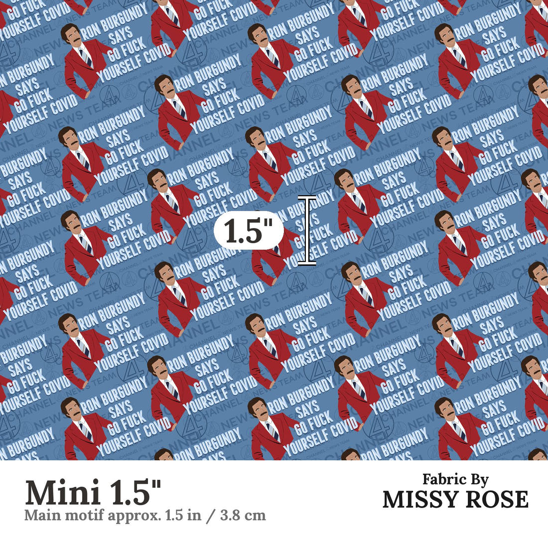 Profanity Fabric 365 Mini 1.5 inch print scale guide | Fabric by Missy Rose