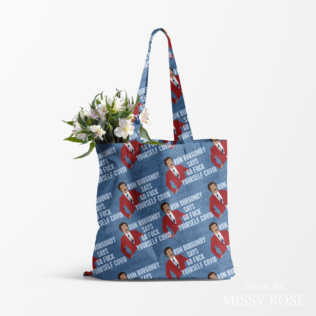 Profanity Fabric 365 made up as a tote bag - see how the print looks made up | Fabric by Missy Rose