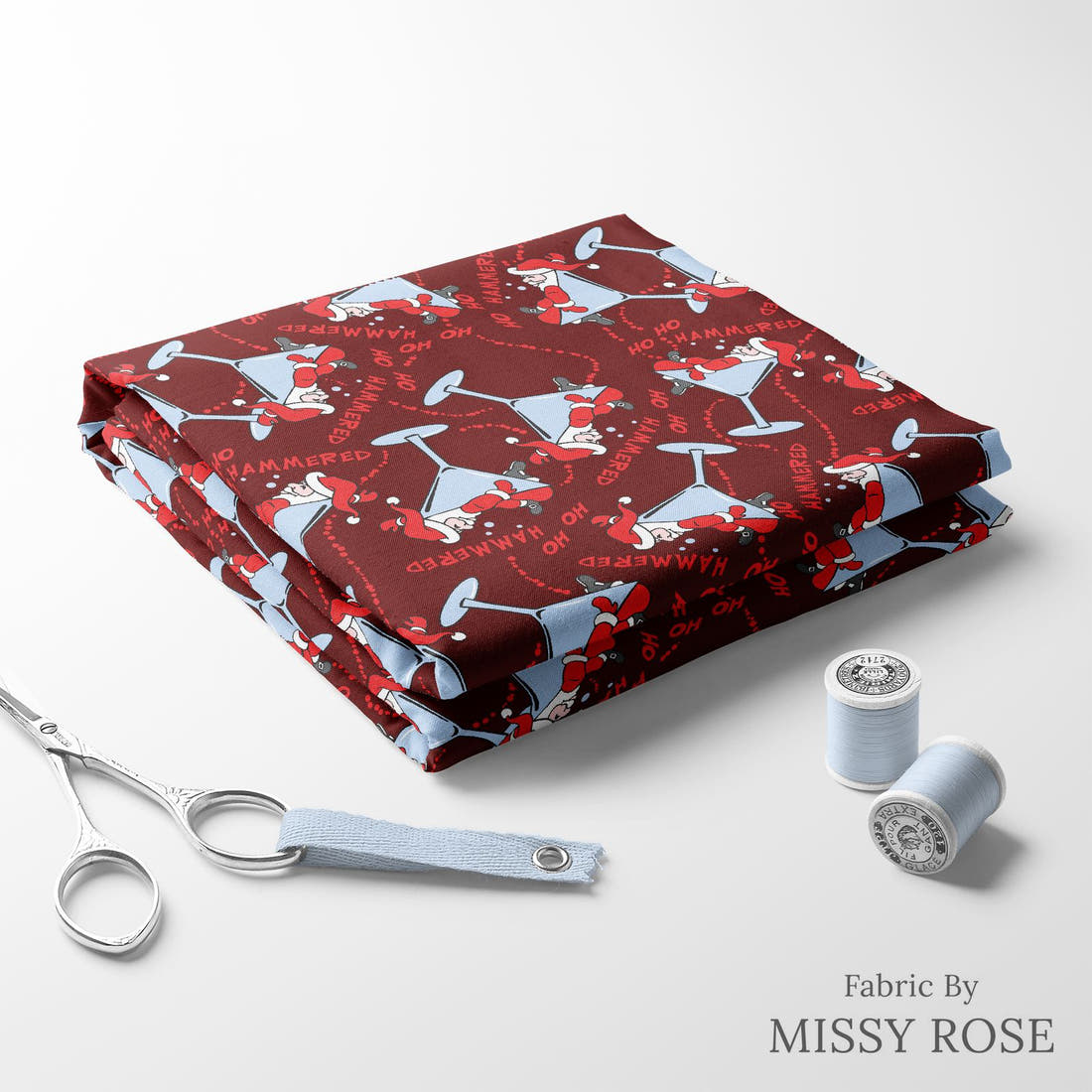 Profanity Fabric 368 folded fabric stack with matching thread - pre-order fabric Australia | Fabric by Missy Rose