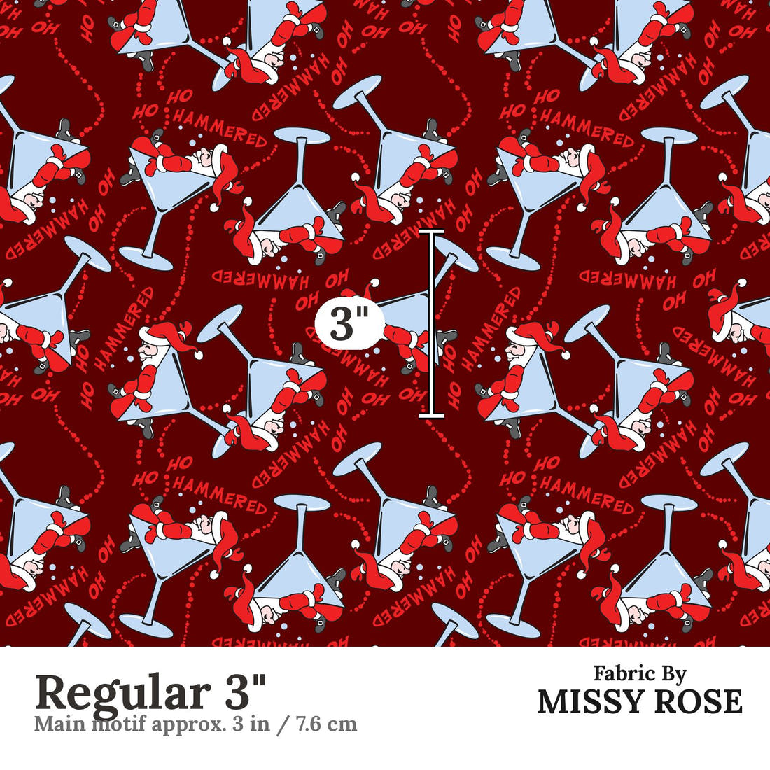 Profanity Fabric 368 Regular 3 inch print scale guide | Fabric by Missy Rose
