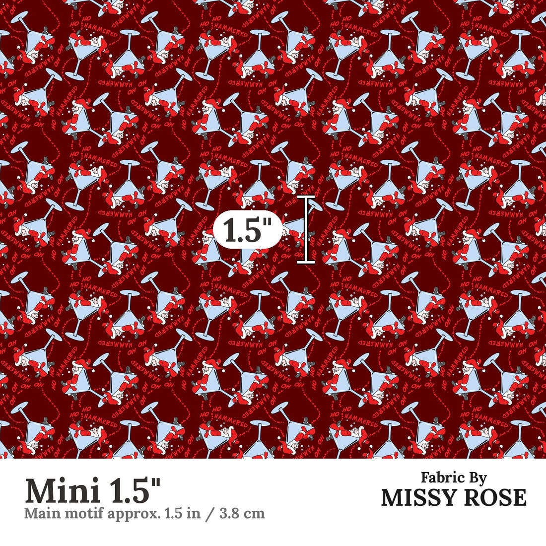 Profanity Fabric 368 Mini 1.5 inch print scale guide | Fabric by Missy Rose