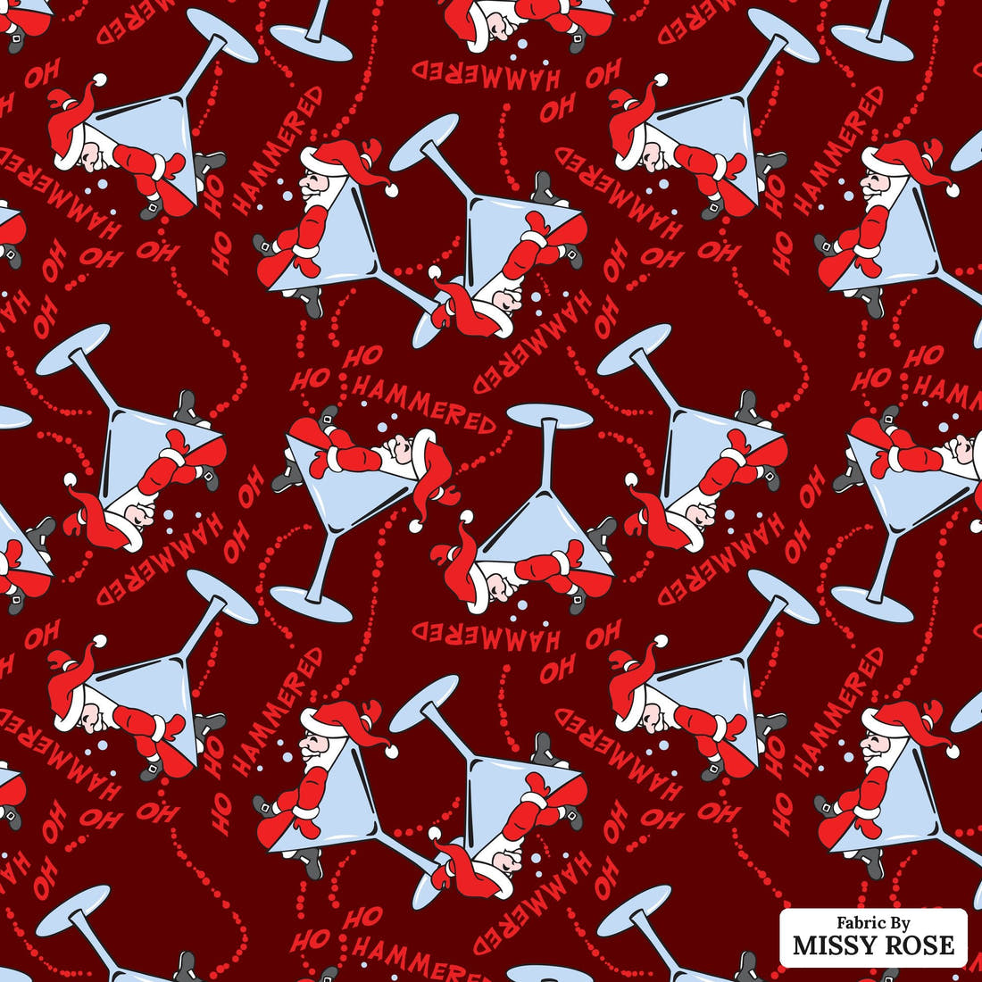 Profanity Fabric 368 - flat view of the print, zoom in for detail | Fabric by Missy Rose