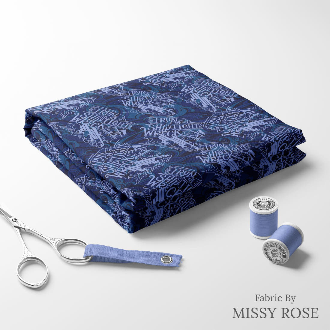 Profanity Fabric 369 folded fabric stack with matching thread - pre-order fabric Australia | Fabric by Missy Rose