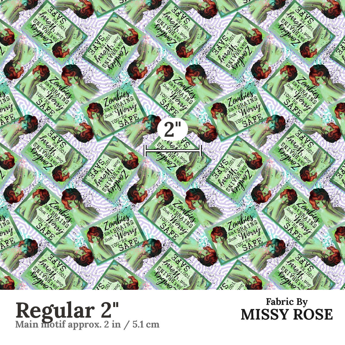 Profanity Fabric 37 Regular 2 inch print scale guide | Fabric by Missy Rose