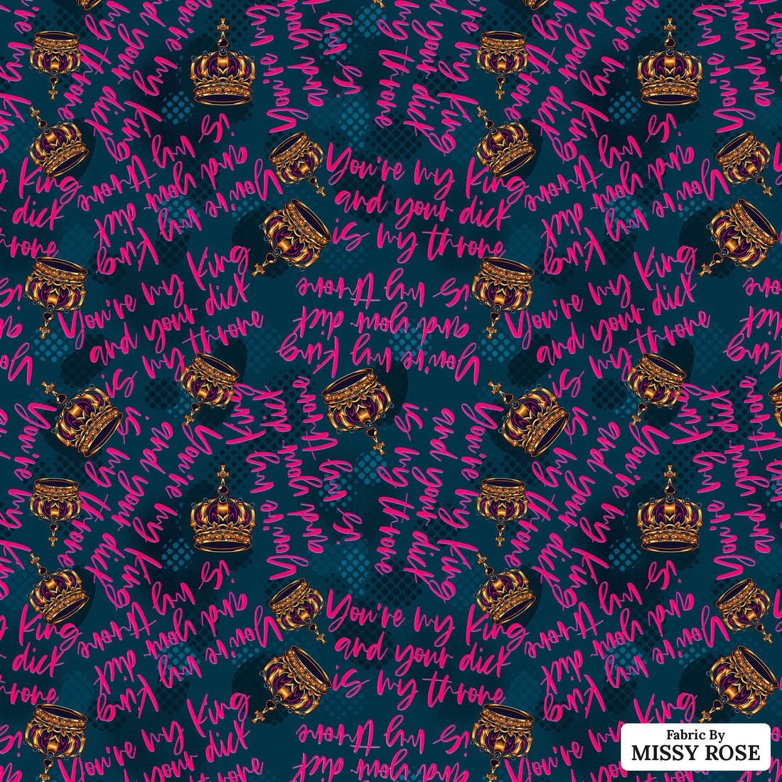 Profanity Fabric 377 - flat view of the print, zoom in for detail | Fabric by Missy Rose