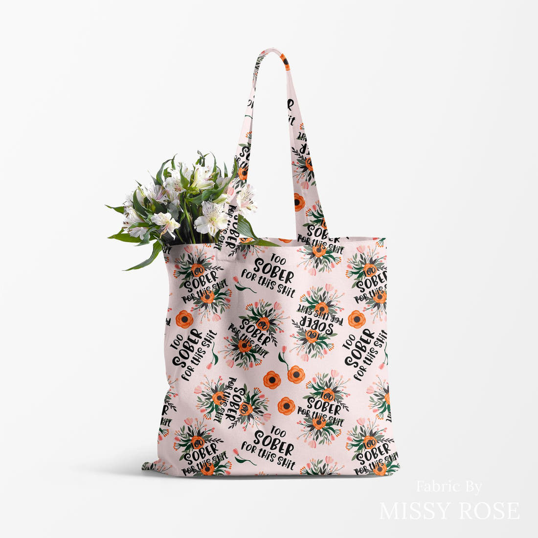 Profanity Fabric 379 made up as a tote bag - see how the print looks made up | Fabric by Missy Rose