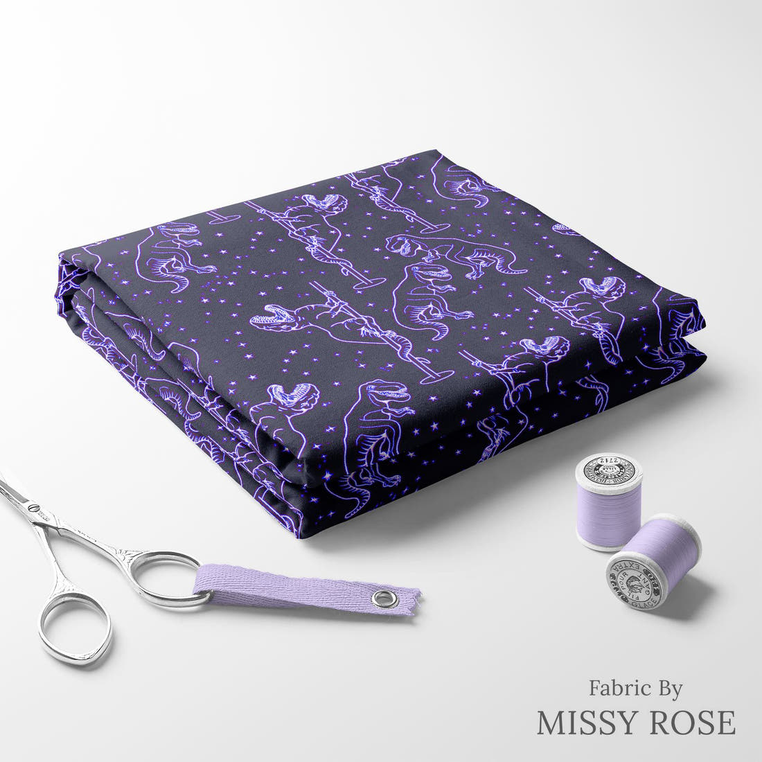 Profanity Fabric 380 folded fabric stack with matching thread - pre-order fabric Australia | Fabric by Missy Rose