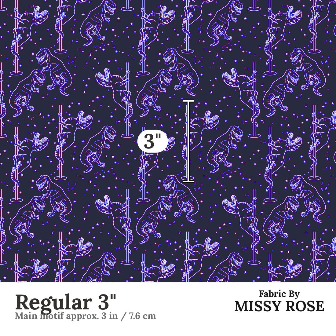 Profanity Fabric 380 Regular 3 inch print scale guide | Fabric by Missy Rose