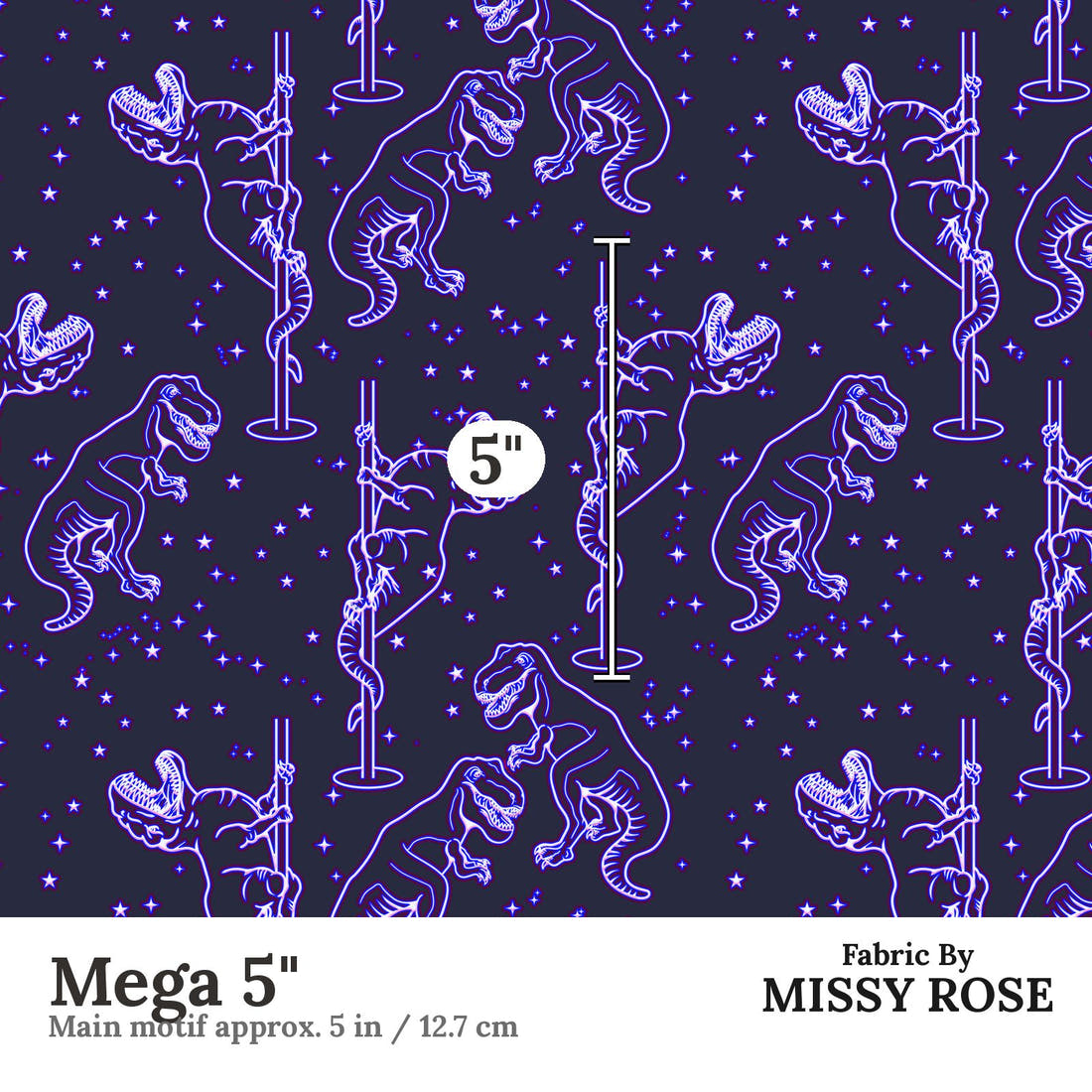 Profanity Fabric 380 Mega 5 inch print scale guide | Fabric by Missy Rose