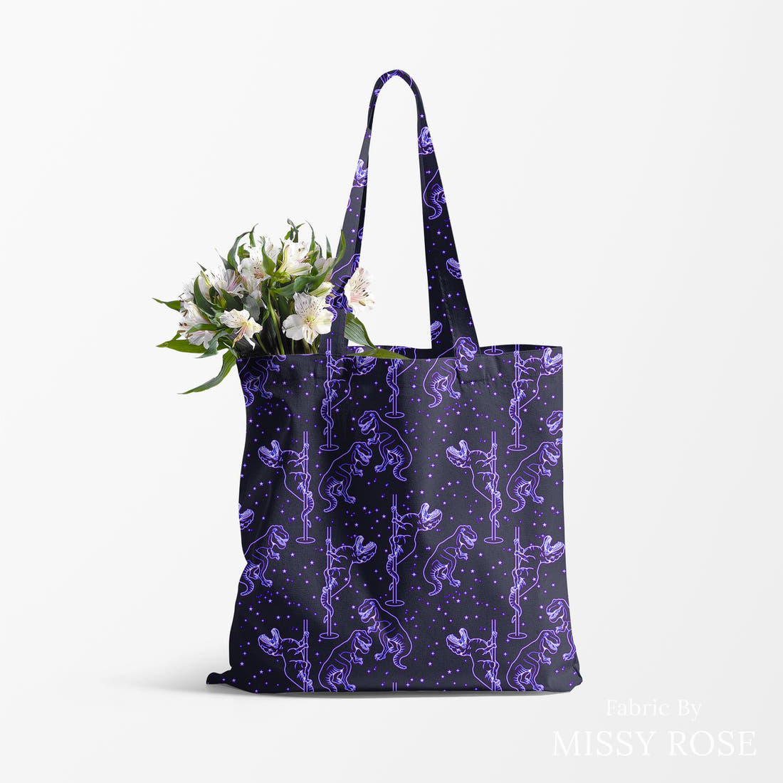 Profanity Fabric 380 made up as a tote bag - see how the print looks made up | Fabric by Missy Rose